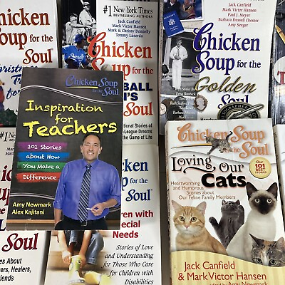 #ad Lot of 13 Chicken Soup For The Soul Book Baseball Christian Cats Kid $40.35