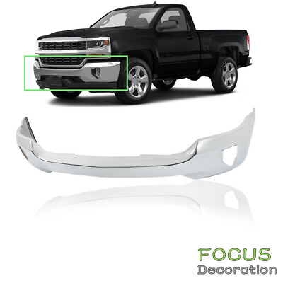 #ad For 2016 2018 Chevy Silverado 1500 with Fog Light Holes Front Bumper Face Bar $200.44