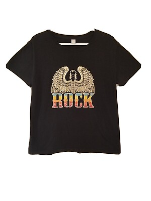 #ad Rumwe Juniors XXL Girls Women Tee T Shirt Rock Guitar Screen Print Teen Pop Art $10.00