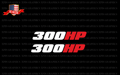 #ad 300 HP HORSEPOWER VINYL 2x DECAL STICKER 2 COLOR STICKERS $4.99