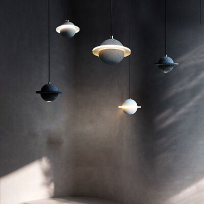 #ad Nordic Modern Lighting Planet Shaped Ceiling Light Suspended Pendant Light $173.88