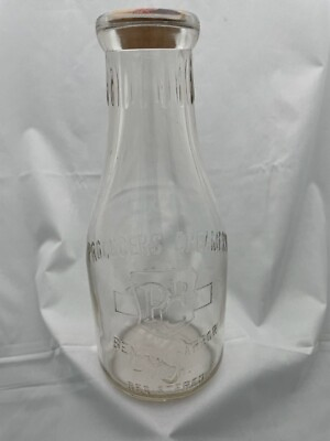 #ad Vintage Producer#x27;s Creamery Embossed One Quart Milk Bottle Benton Harbor MI $5.00