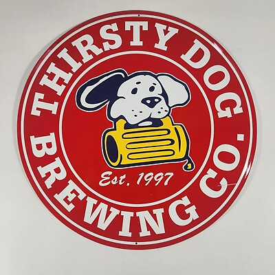 #ad THIRSTY DOG BREWING LABRADOR PUPPY BEER BREWERY SIGN TIN Mancave $39.99