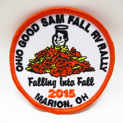 #ad Pile of Fall Leaves Autumn Good Sam Logo quot;Falling Into Fallquot; Patch $5.95