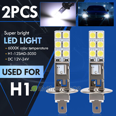 #ad 2x 6000K Kit de bombillas para faros LED H1 luz alta y baja súper blanca 20000LM $8.09
