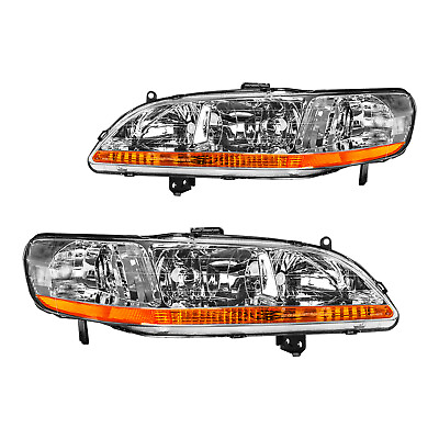 #ad Brand NEW Headlights Assembly FOR 98 00 Honda Accord Honda Accord Headlight Set $66.30