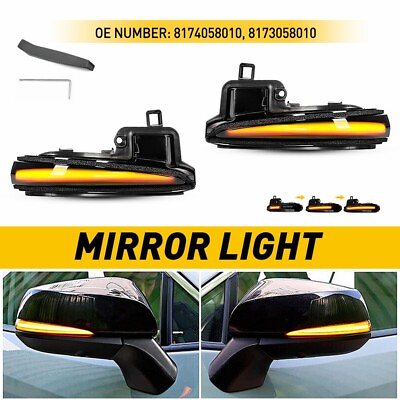 #ad Fit 2016 2022 Toyota Tacoma Sequential Side Mirror Signal Turn Lights LED Smoked $25.29