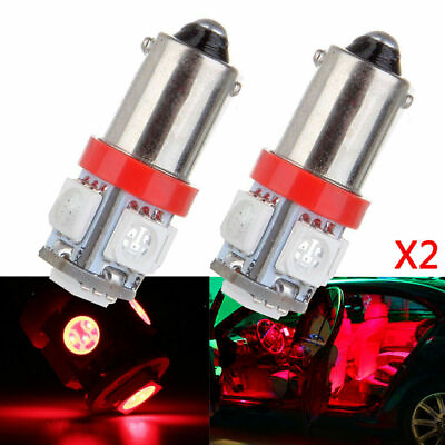2pcs BA9S 5050 5 SMD 6000K RED LED For Car Interior Dome Map Light Bulbs Lamp US $5.91