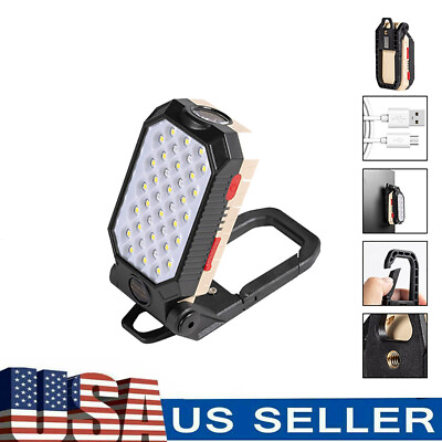 #ad LED Work Light Magnetic USB Rechargeable Portable Camping Lamp Torch Flashlight $11.99