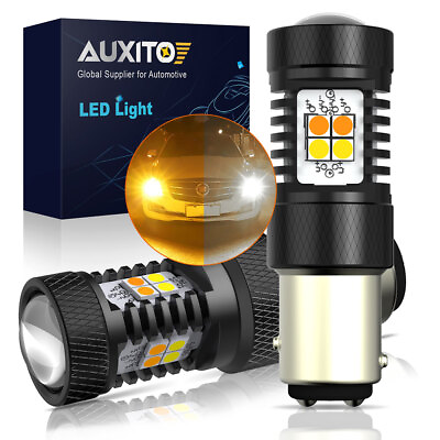 #ad AUXITO LED 1157 Turn Light Signal Switchback Bulbs Amber White Anti Flash Hyper $19.99