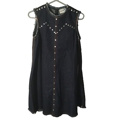 #ad #ad Rachel Comey Women#x27;s size 0 demin black sleeveless dress with silver Studs $125.00