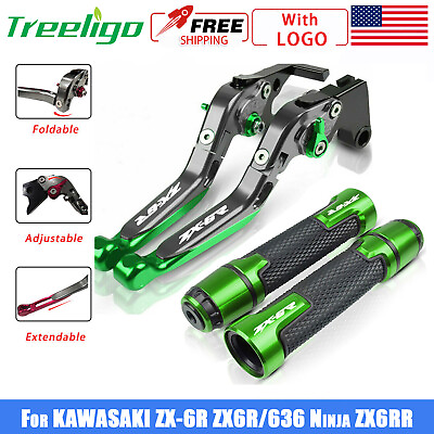 #ad Foldable Motorcycle Brake Clutch Levers For KAWASAKI ZX 6R ZX6R 636 Ninja ZX6RR $15.99