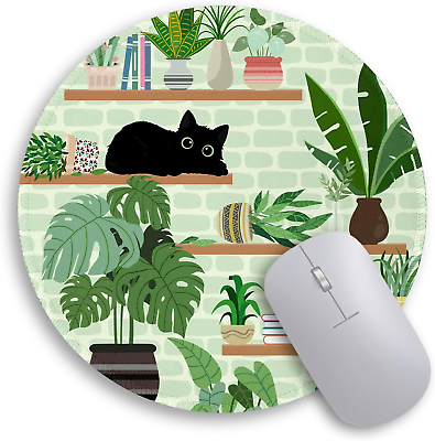 #ad Cat Mouse Pad Cute Small Mouse Pads for Desk round Travel Mousepad for Wireles $5.99