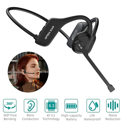 #ad Waterproof Bluetooth 5.3 Stereo Sport Wireless Headphones Headset Air conducted $22.87