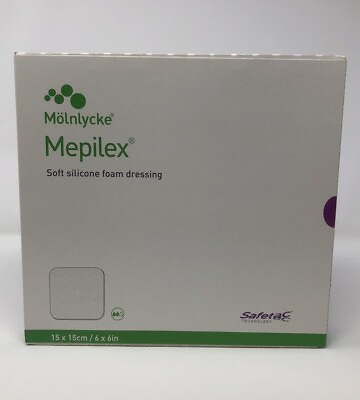 #ad RECENTLY EXPIRED Mepilex Soft Silicone Foam 6quot; x 6quot; Molnlycke Health 5ct 1 box $11.99