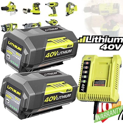 #ad 40V 6.0Ah Battery amp; Rapid Charger For Ryobi 40 Volt Lithium OP4050 OP40602 USA $341.00