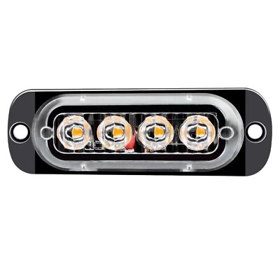 #ad 4x Amber White LED Car Truck Warning Hazard Flashing Beacon Strobe Light Bar $20.23