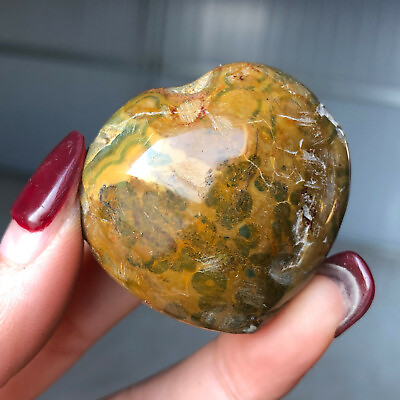 #ad 46g Natural Ocean Jasper Quartz specimens Sphere Love Heart Mineral G708 AU $18.25