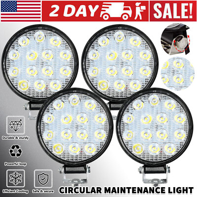 #ad #ad 4 x LED Work Light Flood SPOT Lights For Truck Off Road Tractor ATV Round 72W $21.79