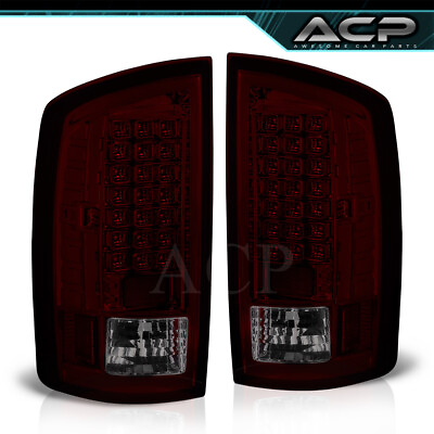 #ad Chrome Housing Red Smoke Lens LED Tail Lights Lamps For 02 06 Ram 1500 2500 3500 $75.99