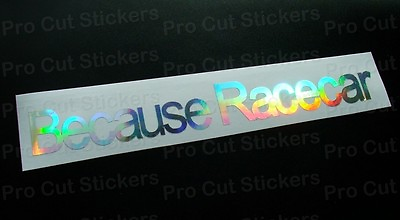 #ad Because RACE Car Silver Hologram Neo Mirror Chrome Car Vinyl Stickers Decals $17.82