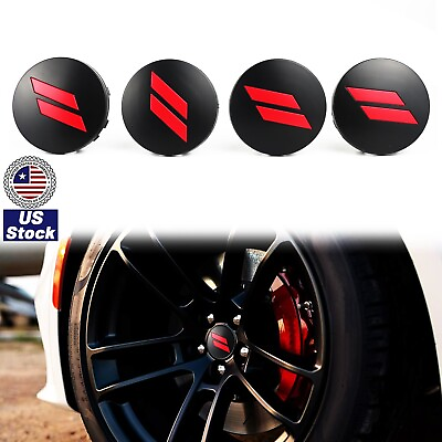 #ad 4PCS Wheel Hub Center Cap Covers 63mm For Dodge Charger Challenger Durango Red $16.37