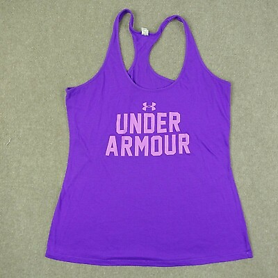 #ad Under Armour Womens M Medium Tank Top T shirt Active Top Running Purple $63.12
