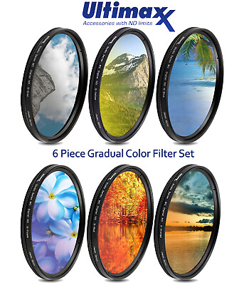 #ad Graduated Color Multicoated 6pcs Filter Set with Pouch for DSLRs Camera $16.99