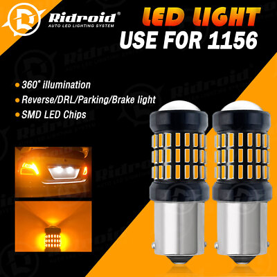 #ad 2Pcs 1156 7506 LED Backup Reverse Light Bulbs 3000K Super Bright Yellow Canbus $12.99