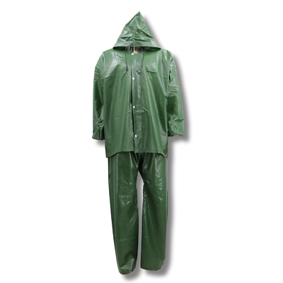 #ad Suit GI Style PVC Rainsuit Green One Size Fits Most $27.99