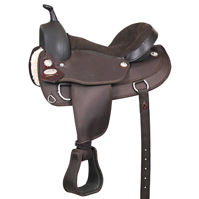 #ad 72HS HILASON Flex Tree Western Horse Trail PleasureIn American Leather Saddle $394.95