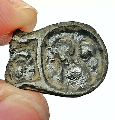 #ad Rare Circa 1000 1600 AD Christian Icon Relic Fragment Bronze Artifact Old B $14.95
