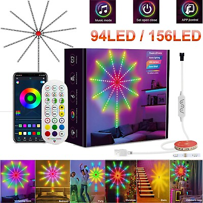 #ad #ad LED Firework Strip Light Dream Color RGB USB Smart Music Sync APP Remote Control $18.99