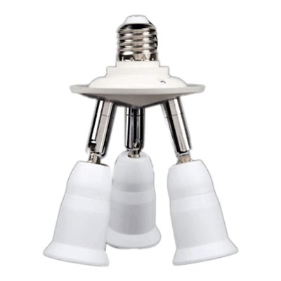 #ad E27 3 in 1 LED Light Lamp Bulb Adapter Converter Split Splitter Base Socket $13.26