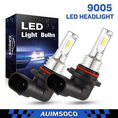 #ad 9005 LED Headlight Low Super Bright Bulbs Kit White 6500K 360000LM High Beam NEW $14.99