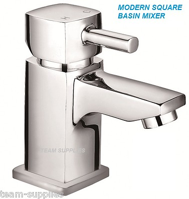 #ad CHROME SQUARE BATHROOM CLOAKROOM BASIN MONO MIXER TAP A $78.70