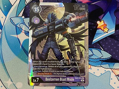 #ad Beelzemon Blast Mode EX2 074 NM Digimon TCG $7.90