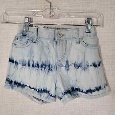 #ad The Childrens Place Girls 8 Shortie Shorts Shor Blue Acid Wash Tie Dye NEW $8.05
