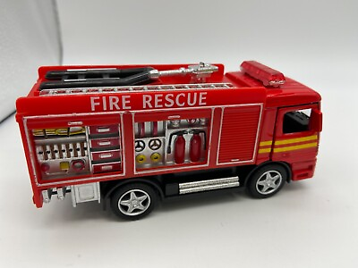 #ad Kintoy Fire Engine Die Cast 5quot; Pull Back Rescue Truck Works great super FAST $10.92
