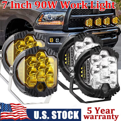 #ad #ad 7inch 90W Car LED Work Pods Light For Spot Flood Combo Fog Lamp Offroad Driving $89.99