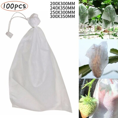 #ad 100Pcs Fruit Vegetable Grape Protection Bags Grapes Against ct Pouch Bag $39.57