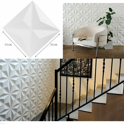 #ad 12pcs 3D Wall Panels Waterproof 3D Wall Boards Cladding PVC 3D Wallpaper Roll $27.00