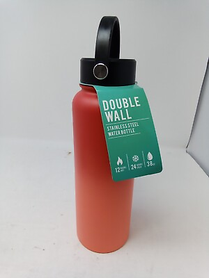 #ad Double Wall Water Bottle Stainless Steel 12 Hours Hot 24 Hours Cold 38oz Red Or $17.01