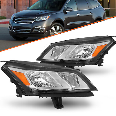 #ad Headlights For 2013 2017 Chevy Traverse Chrome OE Style Headlamps LHRH Sets $279.99
