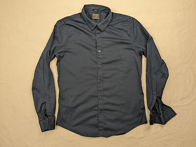 #ad Guess Mens Shirt Adult Medium Slim Fit Navy Button Up $2.25