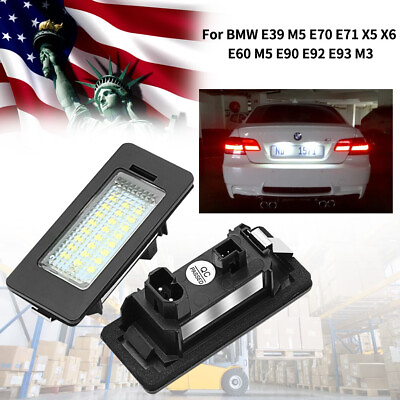 #ad 2Pcs LED License Number Plate Lights For BMW 3 4 5 Series E60 E90 F30 E92 $10.54