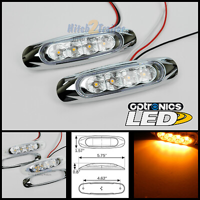 2 4 LED Light Dual function Clear Amber Clearance Marker amp; supplemental turn $16.99
