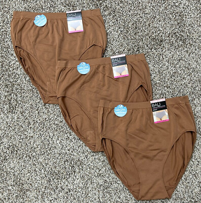 #ad New BALI Women#x27;s 3 PACK Comfort Revolution Seamless Brief Panties Sz 10 11 $14.95