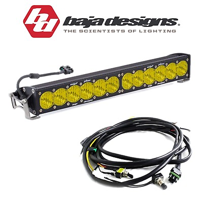 #ad Baja Designs 20quot; OnX6 Amber Wide Cornering Light Bar W High Low Wiring Harness $871.90