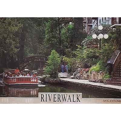 #ad Riverwalk Cypress River Barge Las Canarias Restaurant San Antonio TX Postcard $7.00